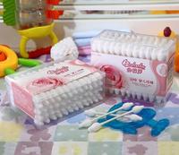Item No.4002----55 Pcs White Paper Stick Safe Baby Cotton Buds Packed in PP Box