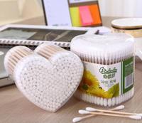 Item No: 1057----250 Pcs Wooden Stick 100% Pure Cotton Buds Packed in PP Can