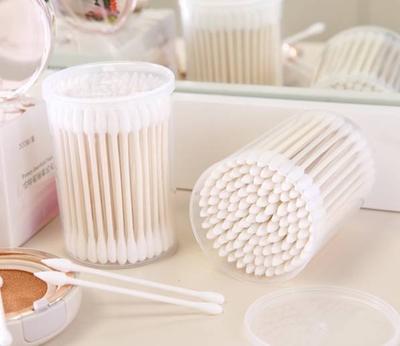 Item No.3004----100 Pcs Paper Stick 100% Pure Cotton Buds Cosmetic Cotton Swabs Packed in PP Can