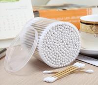 Item No: 8032----200 Pcs Kraft Paper Stick 100% Pure Cotton Buds Packed in PP Can