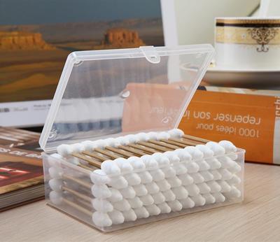 Item No: 8034----60 Pcs Kraft Paper Stick Baby Safty Cotton Buds Packed in PP Can