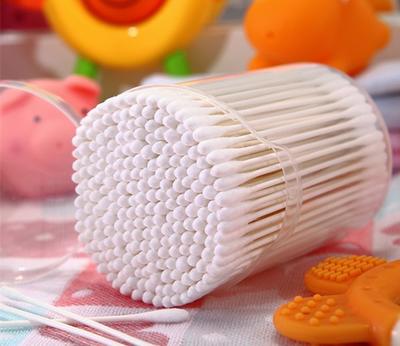 Item No:4007----200 Pcs White Paper Stick Super Mini Baby Cotton Buds Cotton Swabs Packed in PP can
