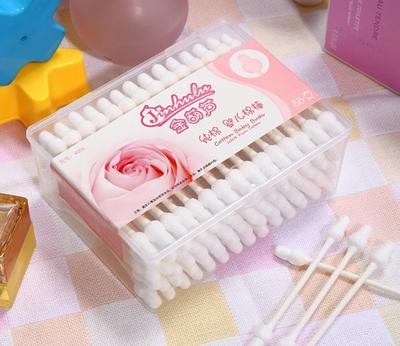 Item No.4005 ----88 Pcs White Paper Stick Safe Baby Cotton Buds Packed in PP Box